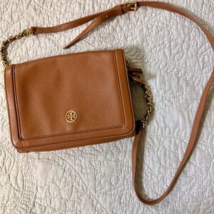 Tory Burch Tan Crossbody Bag with Signature Logo